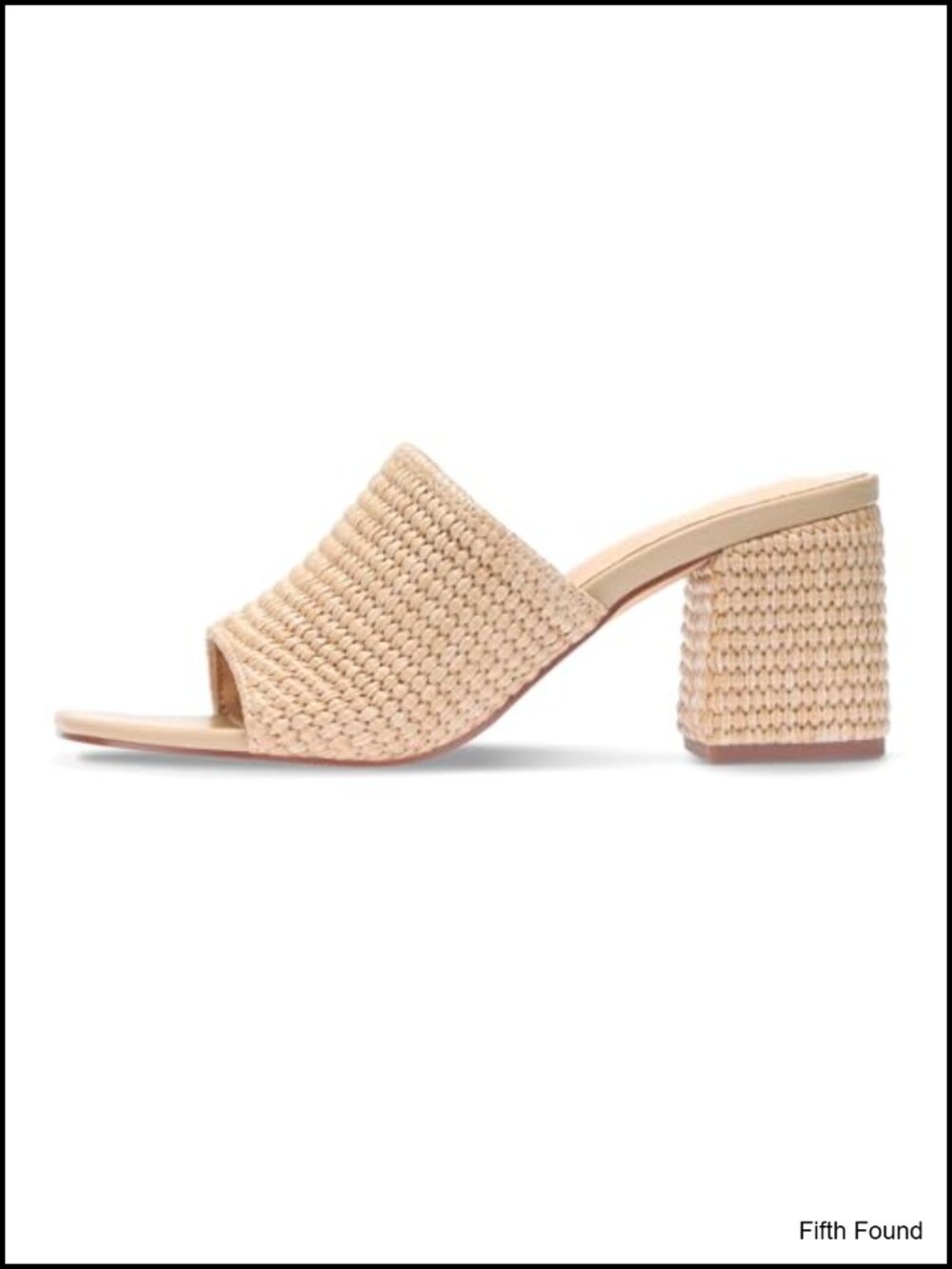 Raffia Woven Block Heel Sandals Women Slip On Square Open Toe Summer